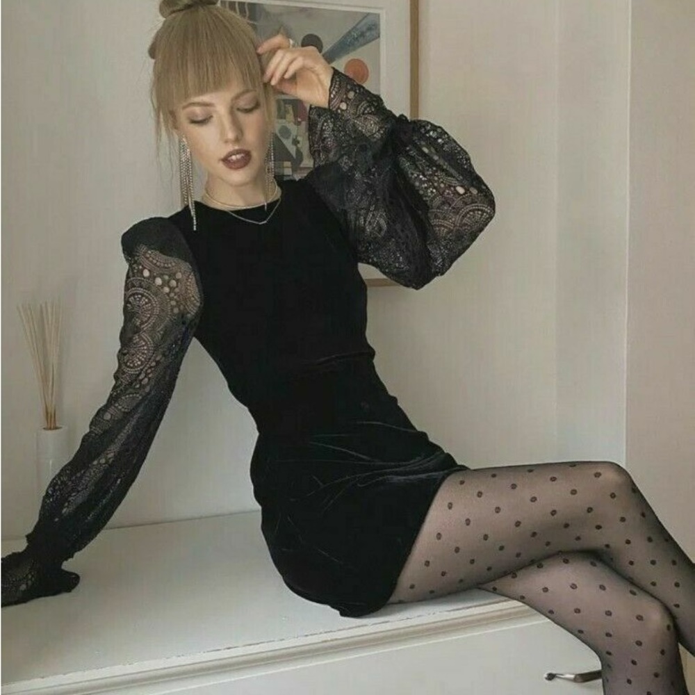 NWT The Vampire’s Wife x H&M Lace Sleeve Mini Dress - Size Small - Sold Out!